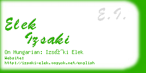 elek izsaki business card